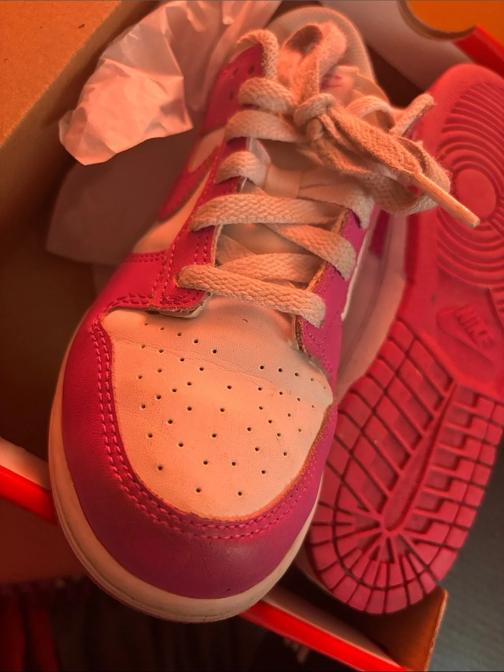 Pink and White Low-Top Nike dunk